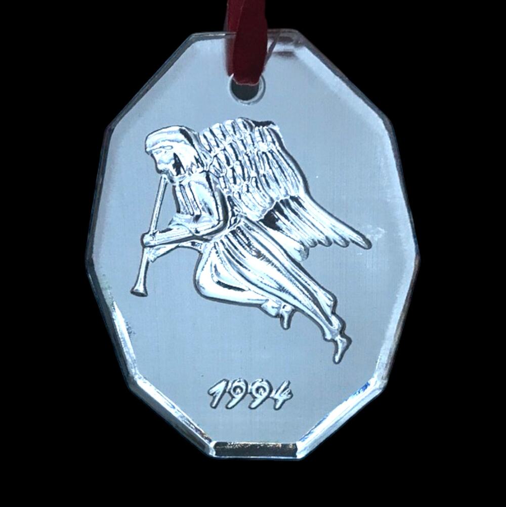 VTG Crystal Brands of Ireland Crystal Christmas Ornament - Angel Music, 1994